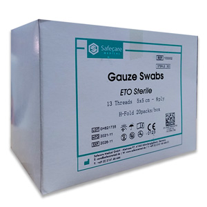 GAUZE SPONGE 5X5 8PLY STERILE 19X15 (100PCS/BOX)