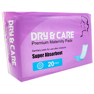 DRY & CARE PREMIUM MATERNITY PADS 400X90MM, 20PCS/BAG. REF: 104749