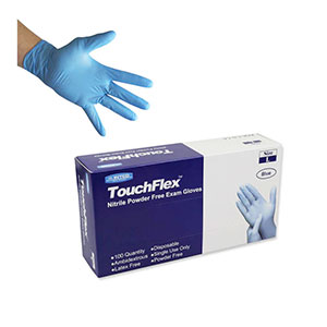 TOUCHFLEX NITRILE POWDER FREE EXAM GLOVES LARGE