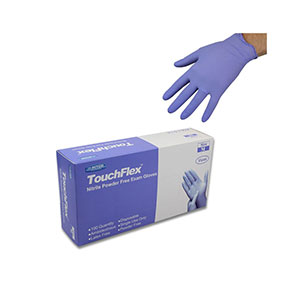 TOUCHFLEX NITRILE POWDER FREE EXAM GLOVES MEDIUM