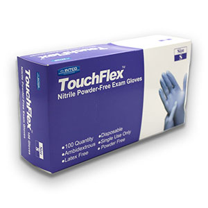 TOUCHFLEX NITRILE POWDER FREE EXAMINATION GLOVES SMALL